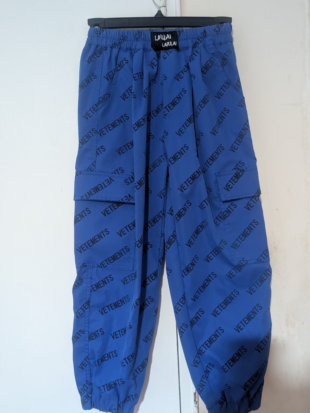 Vetements Blue Logo Cargo Joggers for Kids